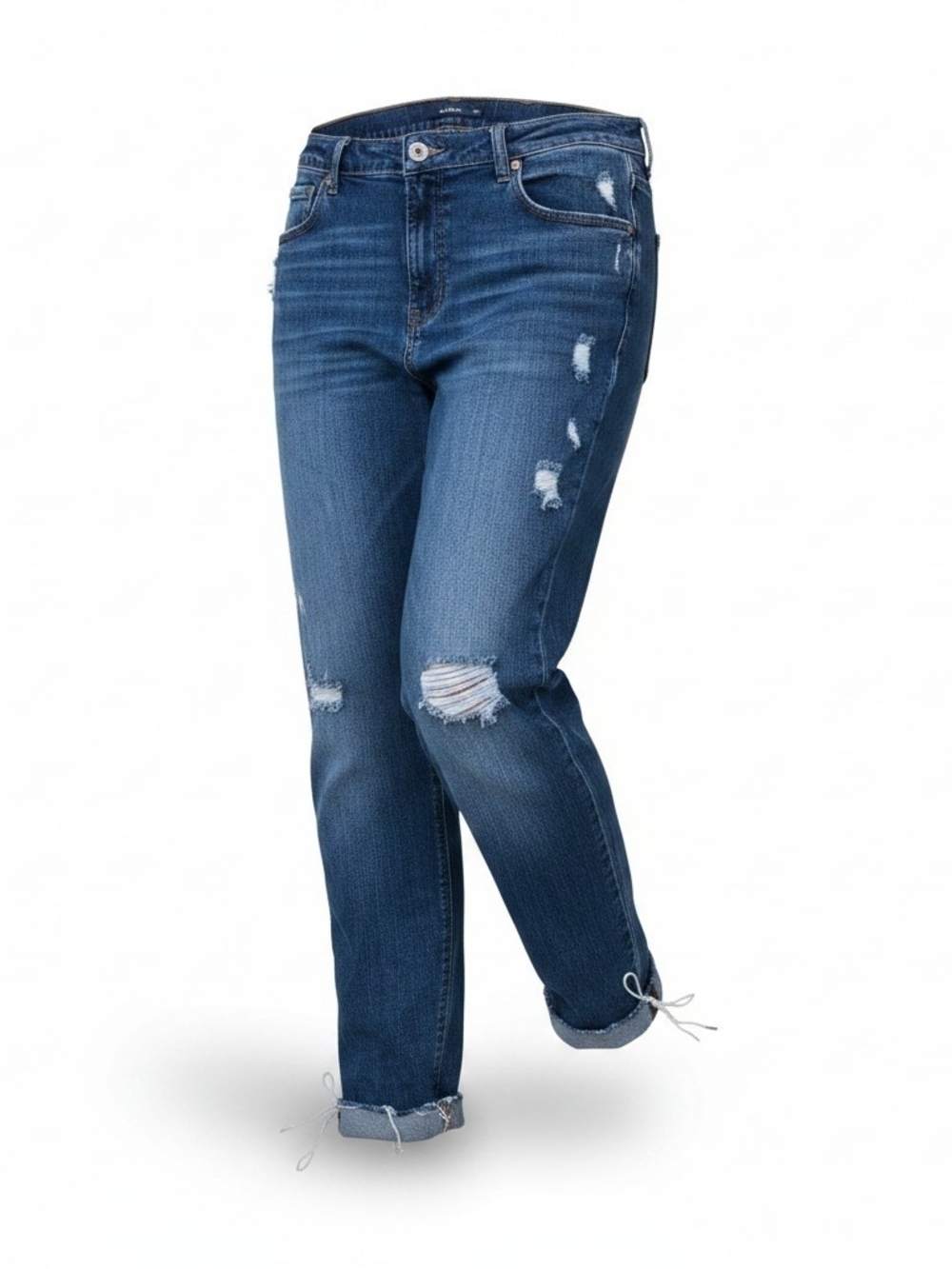 Old Navy Women's Dark Blue Distressed Boyfriend Jeans Plus Size 14